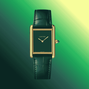 cartier tank green – elegant luxury quartz watch