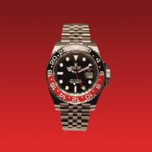 rolex gmt master ii coke – black & red bezel luxury watch